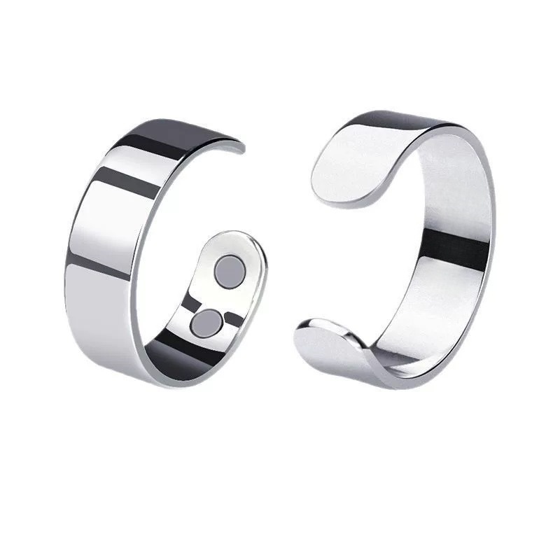 New Stainless Steel Magnetic Ring With Open Design Anti Snore Health Therapy Pain Relief Arthritis Carpal Tunnel Syndrome Improved Sleep Circulation Metabolism Focus Slimming Titanium Steel Jewelry