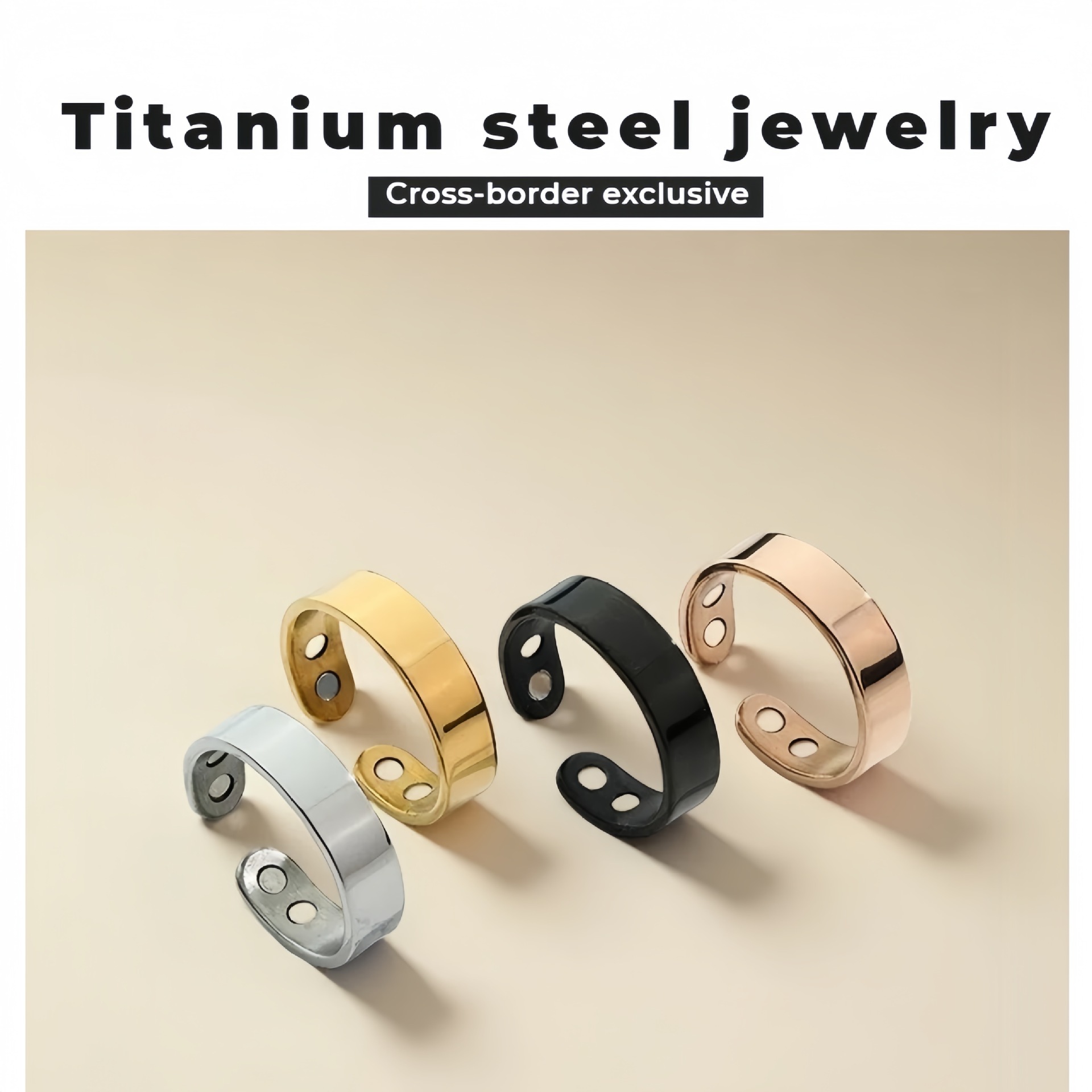 New Stainless Steel Magnetic Ring With Open Design Anti Snore Health Therapy Pain Relief Arthritis Carpal Tunnel Syndrome Improved Sleep Circulation Metabolism Focus Slimming Titanium Steel Jewelry