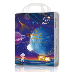 Softcare Space Diaper All-Day 12-Hour Protection Super Soft Disposable Diapers All Sizes Available: Small (S), Medium (M), Large (L), XL Fits Babies 3–25KG (Pack of 36/40/42/48)
