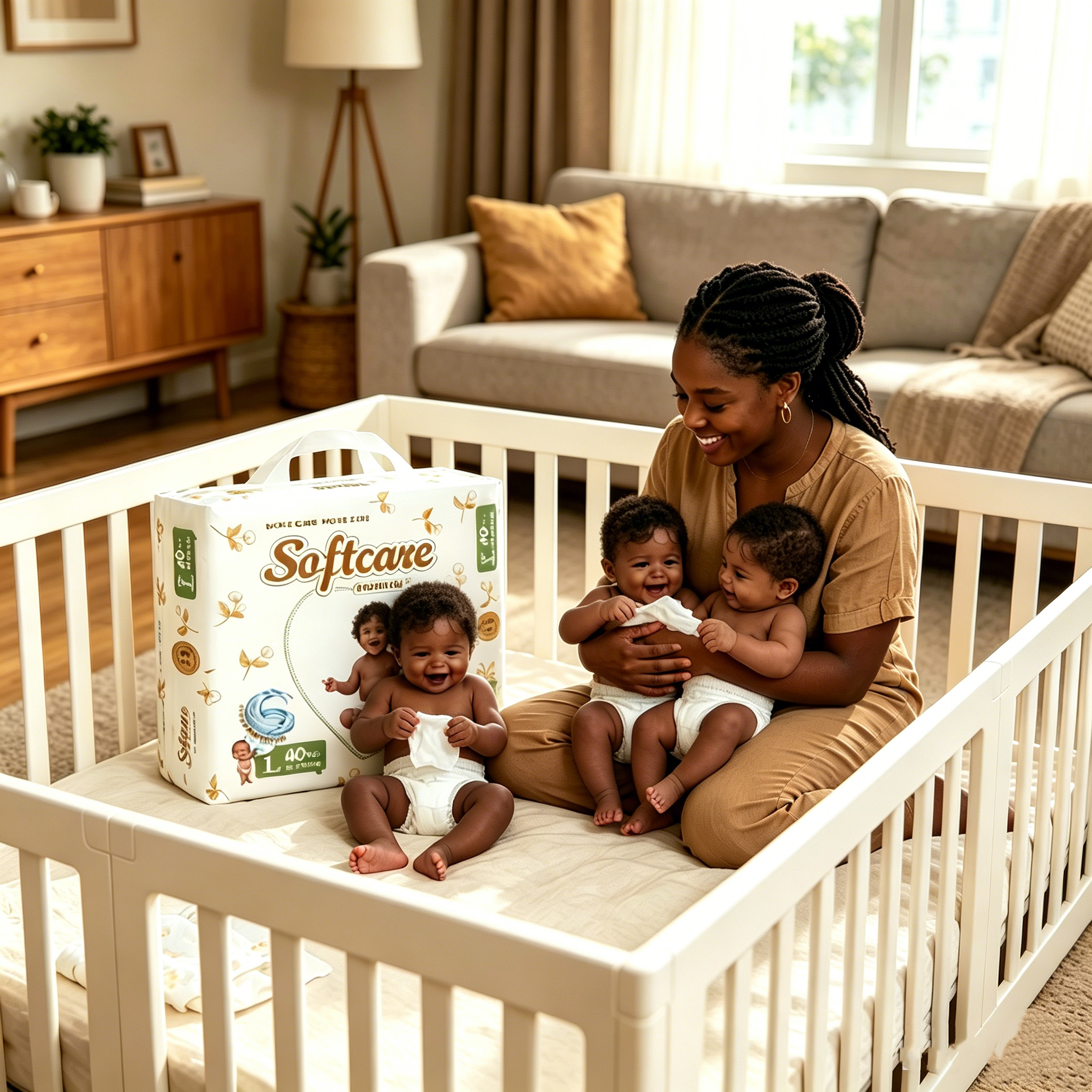 [Anniversary Sale] Softcare Premium Soft Diaper Ultra Absorbent Taped Style Disposable Diapers All Sizes Available: Small (S), Medium (M), Large (L) Weight Range Fits Babies 3–25KG (Pack of 40/42/48)