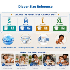 Original Maya Baby Diaper High Absorbency Breathable Anti-rash Super Soft Skin Friendly Diapers Fits Babies 3–15KG (Pack of 40/44/48)