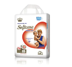 [Free Wet Wipes] Softcare Premium Diapers JUMBO Full Leak Protection Faster Absorption Disposable Diapers All Sizes Available: Small (S), Medium (M), L, XL For Babies 3–25KG (Pack of 51/57/63/69)