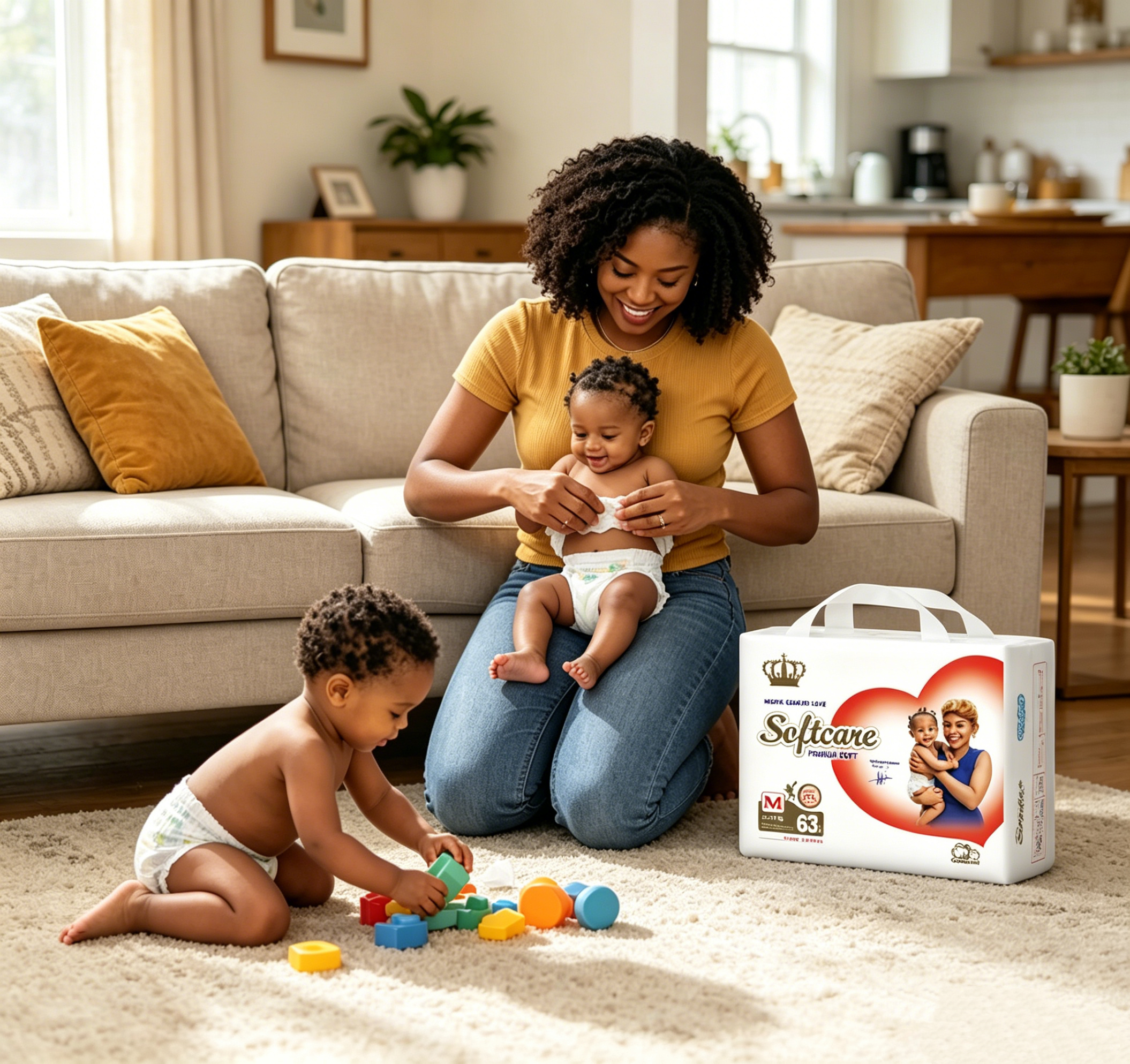 [Anniversary Sale] Softcare Premium Diapers JUMBO New Version Faster Absorption Disposable Diapers All Sizes Available: Small (S), Medium (M), Large (L), XL Fits Babies 3–25KG (Pack of 51/57/63/69)