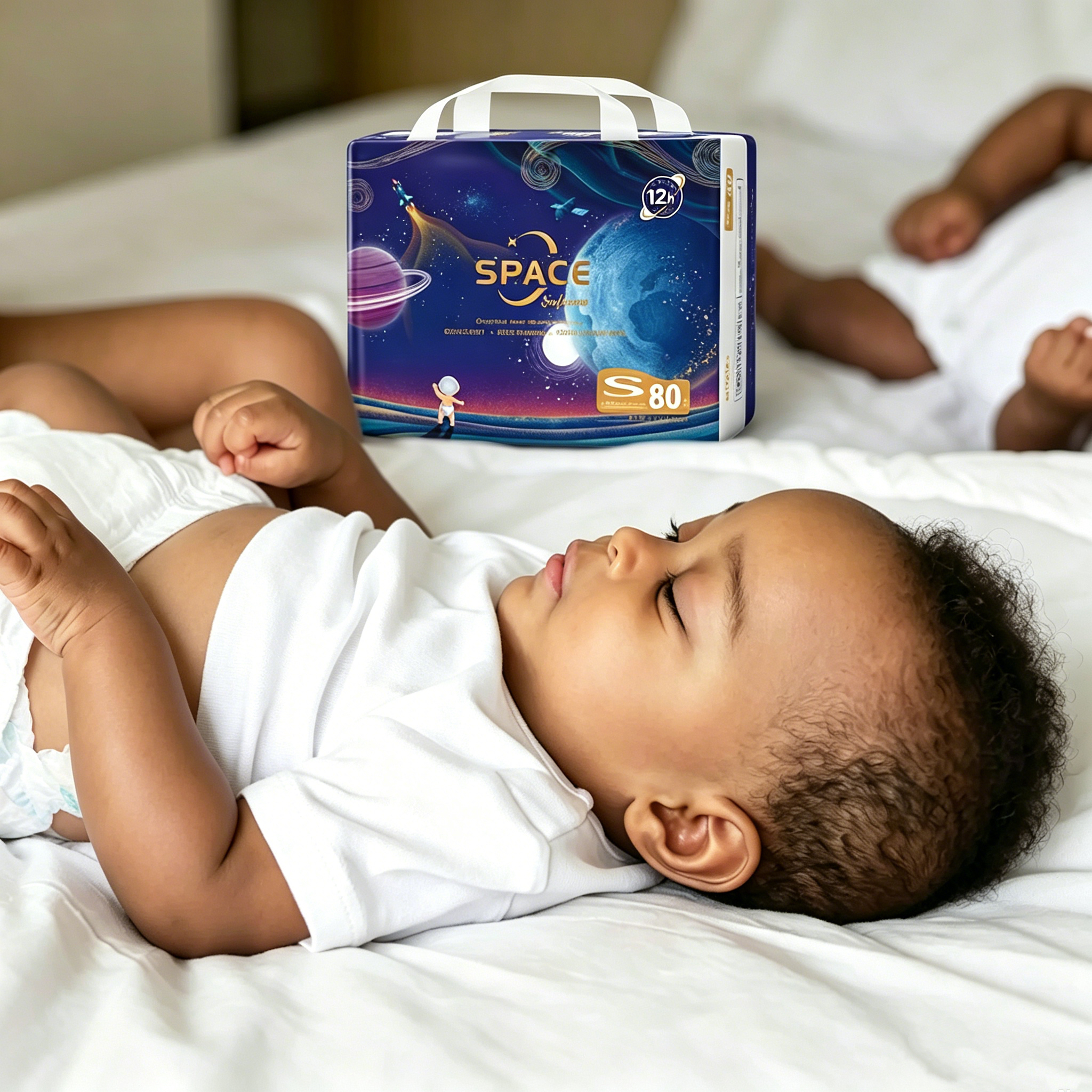 [Anniversary Sale] Softcare Space Diaper All-Day 12-Hour Protection Super Soft Disposable Diapers All Sizes Available: Small (S), Medium (M), Large (L), XL Fits Babies 3–25KG (Pack of 60/64/72/80)