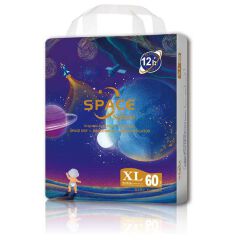 Softcare Space Diaper All-Day 12-Hour Protection Super Soft Disposable Diapers All Sizes Available: Small (S), Medium (M), Large (L), XL Fits Babies 3–25KG (Pack of 60/64/72/80)