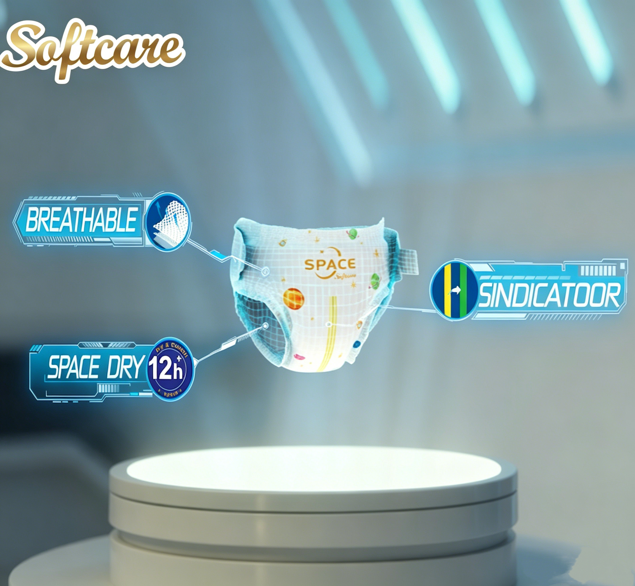 [Anniversary Sale] Softcare Space Diaper All-Day 12-Hour Protection Super Soft Disposable Diapers All Sizes Available: Small (S), Medium (M), Large (L), XL Fits Babies 3–25KG (Pack of 60/64/72/80)