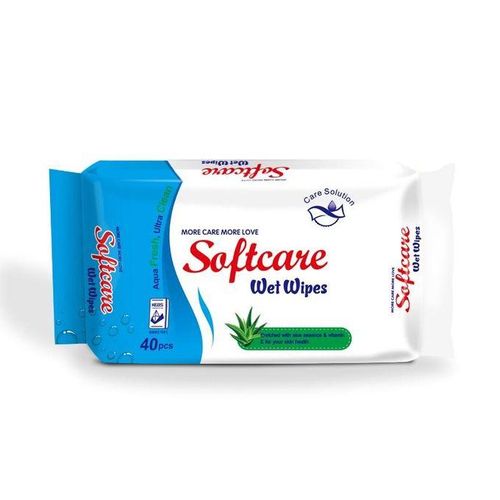 Softcare Baby Wet Wipes 80PCS Value Pack Alcohol Free Hypoallergenic Aloe Vera Vitamin E for Newborn Sensitive Skin Hand Face Daily Cleaning