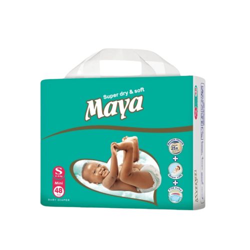 Original Maya Baby Diaper High Absorbency Breathable Anti-rash Super Soft Skin Friendly Diapers Fits Babies 3–15KG (Pack of 40/44/48)