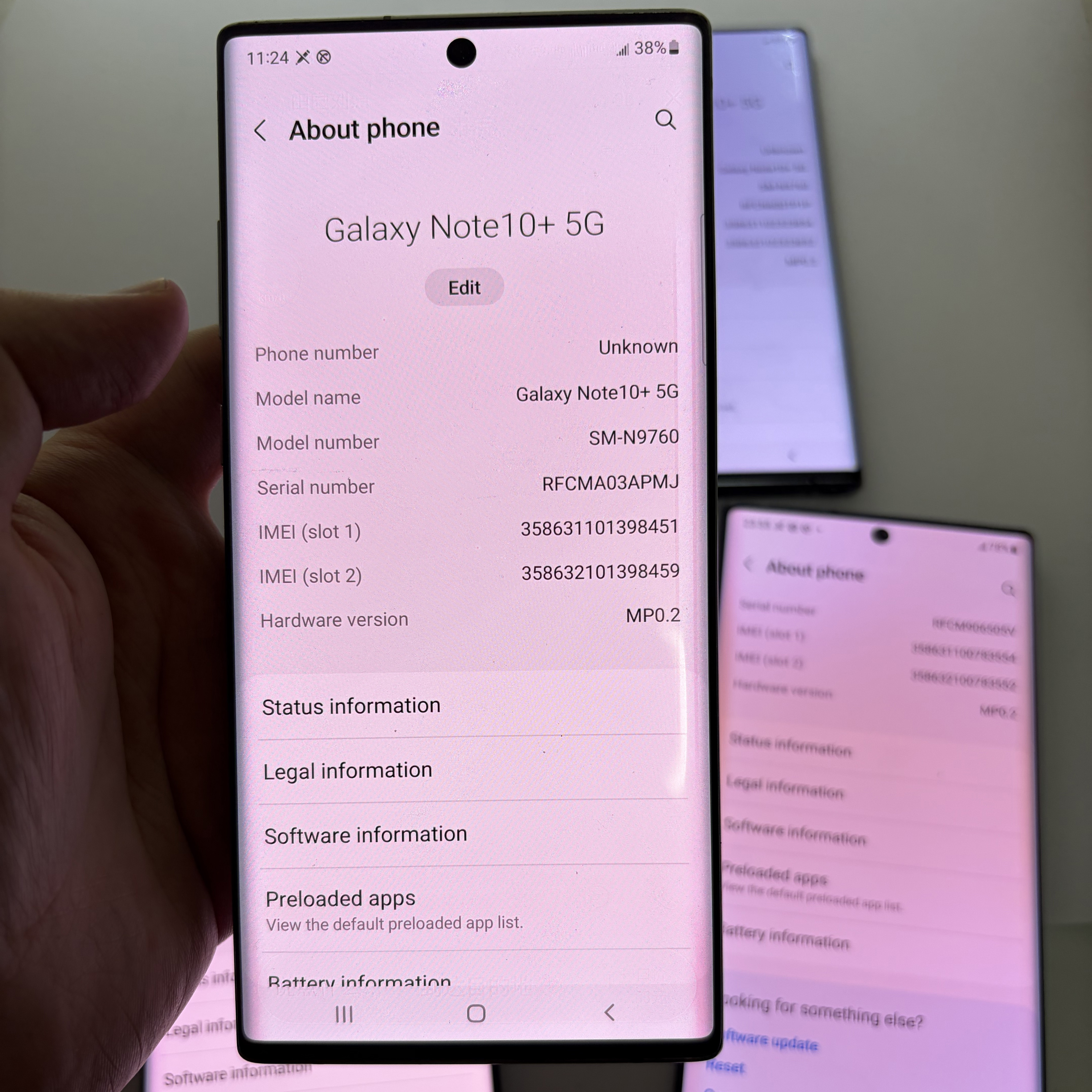 Refurbished Original Samsung Note10+ Note10 Plus Unlocked Smartphone Note 10+ Note 10 Plus N975 12GB+256GB Cellphone