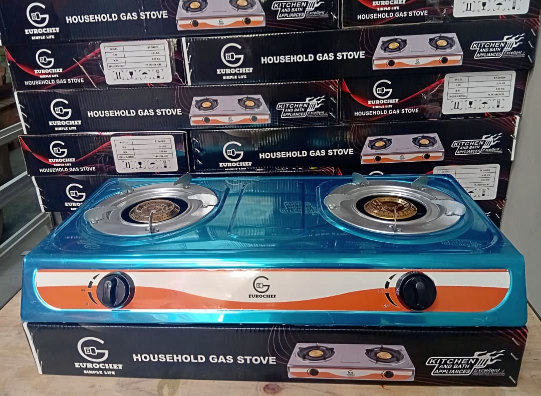 Eurochef Gas Stove 2 Burner Stainless steel Table Top Double Burner Cooker