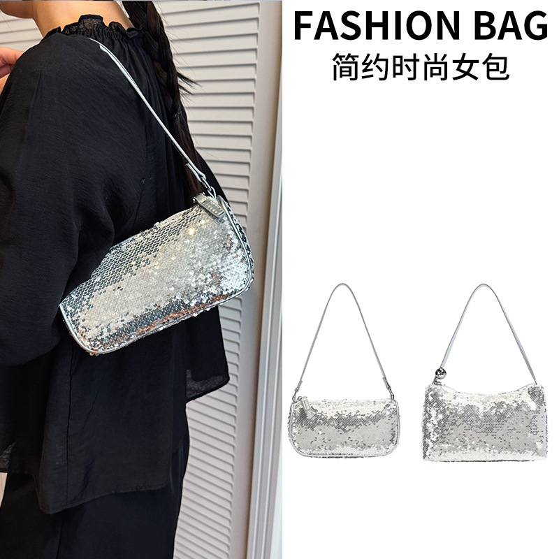 Women's handbag high-end new sequined shoulder bag explosive sequined sparkling women's bag nightclub trampoline exquisite armpit bag