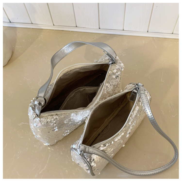 Women's handbag high-end new sequined shoulder bag explosive sequined sparkling women's bag nightclub trampoline exquisite armpit bag