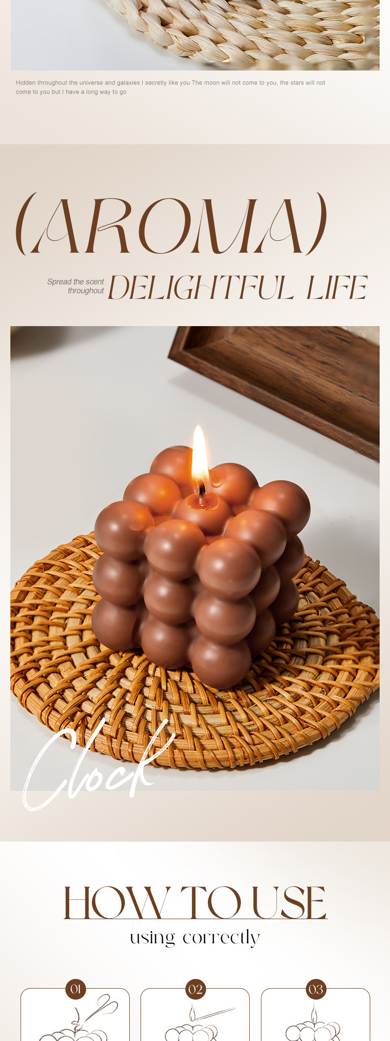 SADOER Magic Cube Aromatherapy Candles Celebrate Festival Party Bedroom Aromatherapy Colorful Birthday Candles