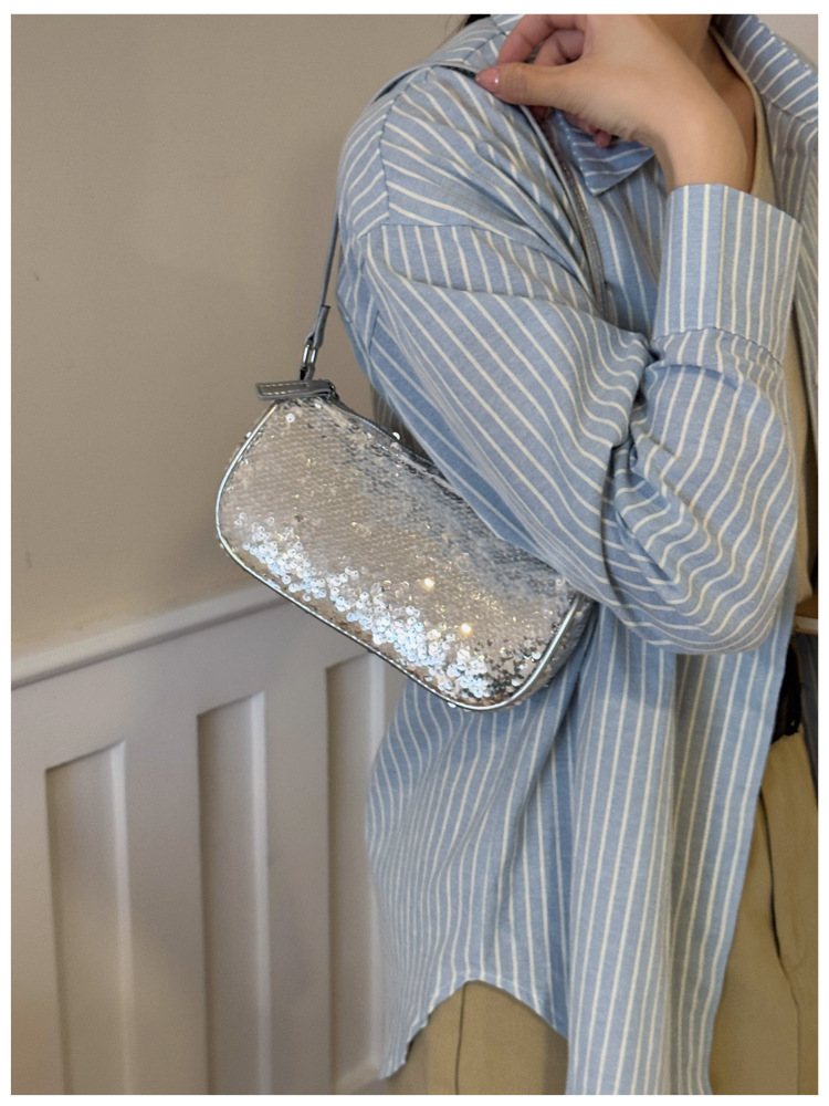 Women's handbag high-end new sequined shoulder bag explosive sequined sparkling women's bag nightclub trampoline exquisite armpit bag