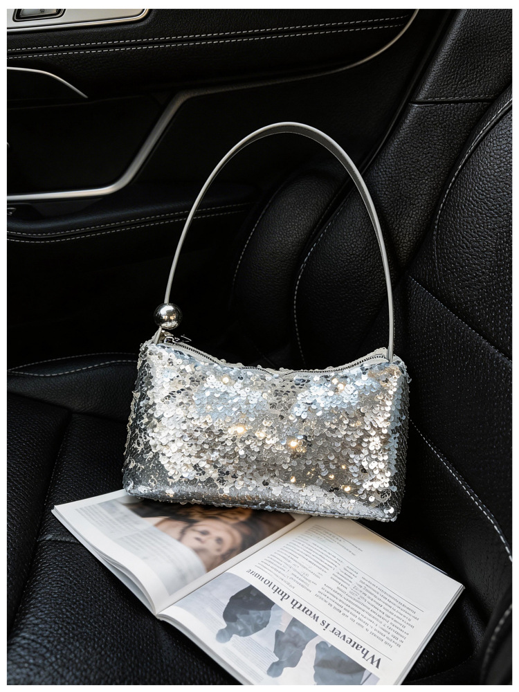Women's handbag high-end new sequined shoulder bag explosive sequined sparkling women's bag nightclub trampoline exquisite armpit bag