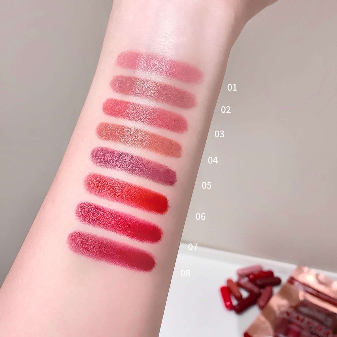 8-color lipstick capsule lipstick set, natural and durable, non stick cup mini matte lipstick view 3