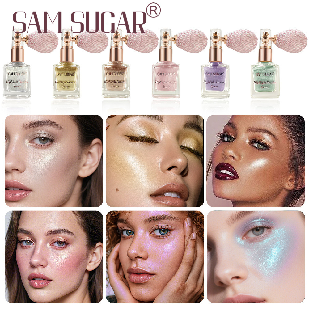 Make up SAM SUGAR high gloss powder spray explodes, and the high gloss part of the body looks shiny, and the stage makeup glitters view 3
