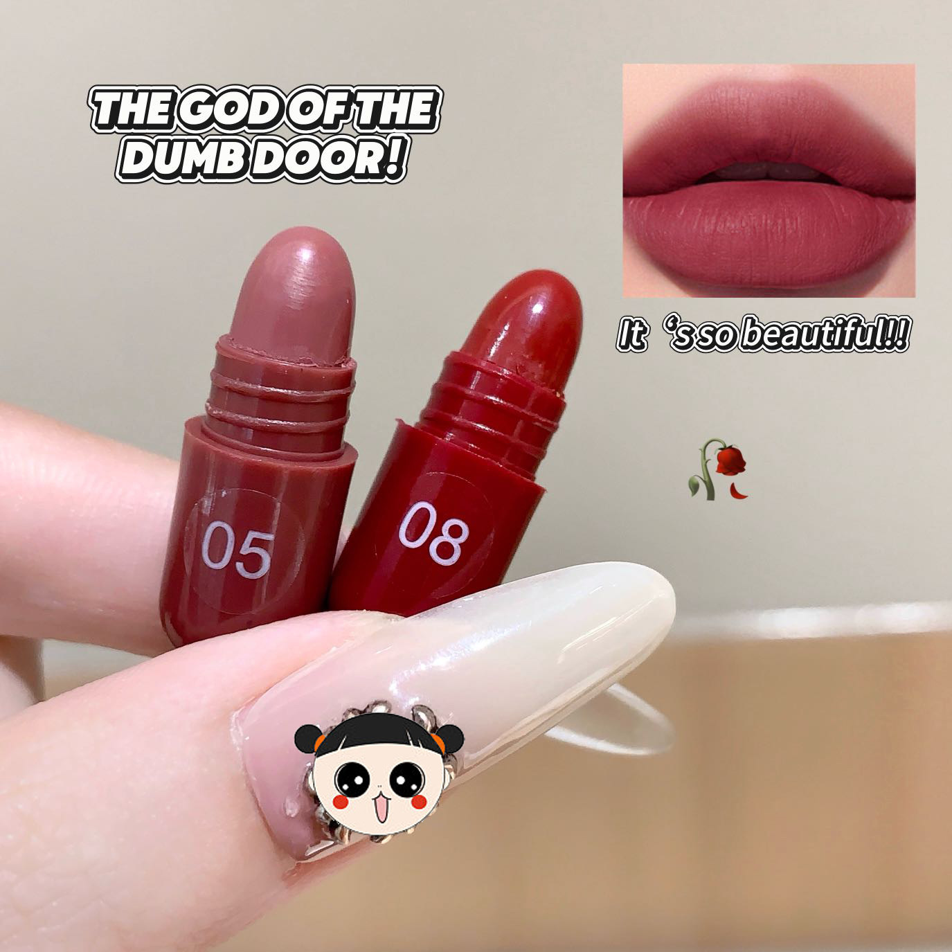 8-color lipstick capsule lipstick set, natural and durable, non stick cup mini matte lipstick view 5