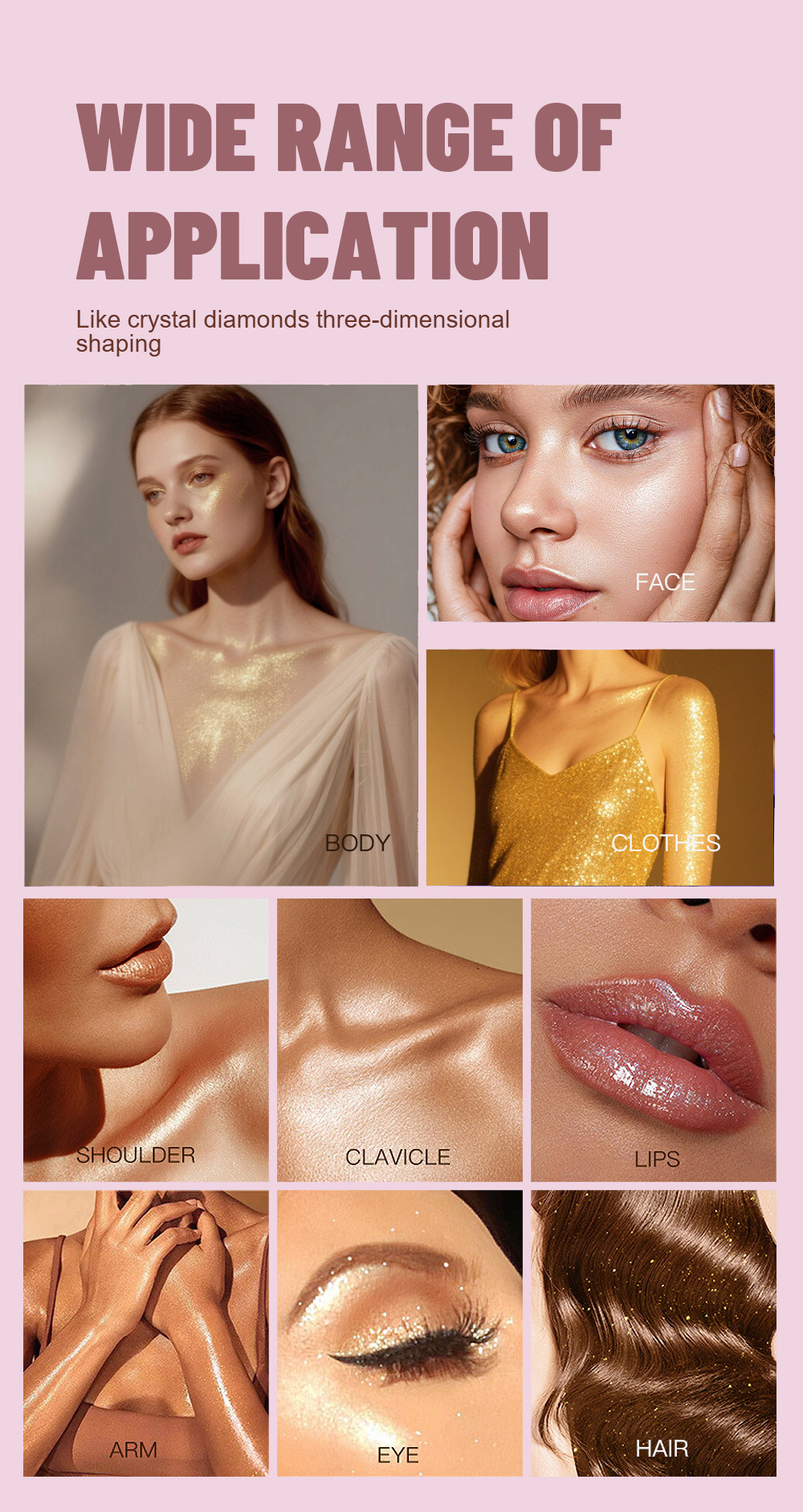 Make up SAM SUGAR high gloss powder spray explodes, and the high gloss part of the body looks shiny, and the stage makeup glitters view 8