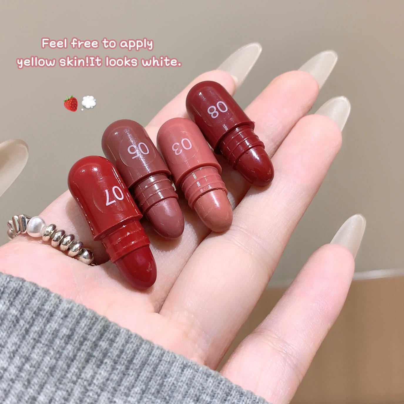 8-color lipstick capsule lipstick set, natural and durable, non stick cup mini matte lipstick view 9