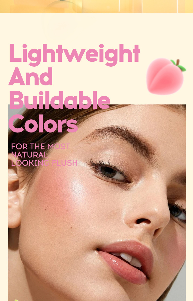 New powder blusher cream, natural and moisturizing, lip and cheek dual-purpose, high-gloss contouring stick, rotating application, powder blusher