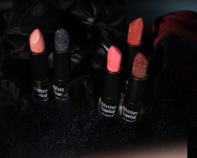 Exploded pearl lipstick matte non stick cup waterproof exploding lipstick color display European and American Halloween diamond lipstick view 4