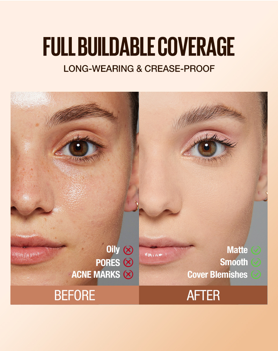 Moisturizing liquid foundation can keep makeup on for a long time, waterproof, easy to push off, oil control, concealer, foundation make-up view 6