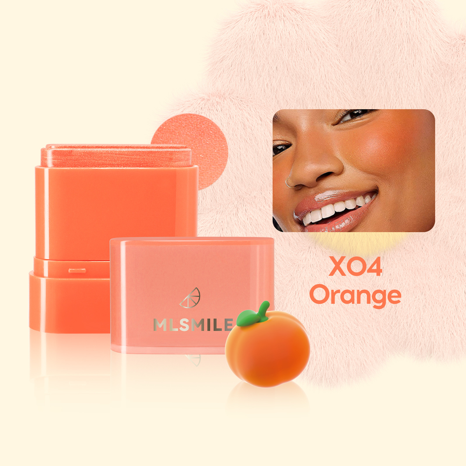 New powder blusher cream, natural and moisturizing, lip and cheek dual-purpose, high-gloss contouring stick, rotating application, powder blusher