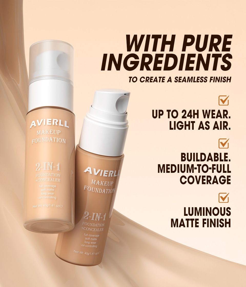 Moisturizing liquid foundation can keep makeup on for a long time, waterproof, easy to push off, oil control, concealer, foundation make-up view 5