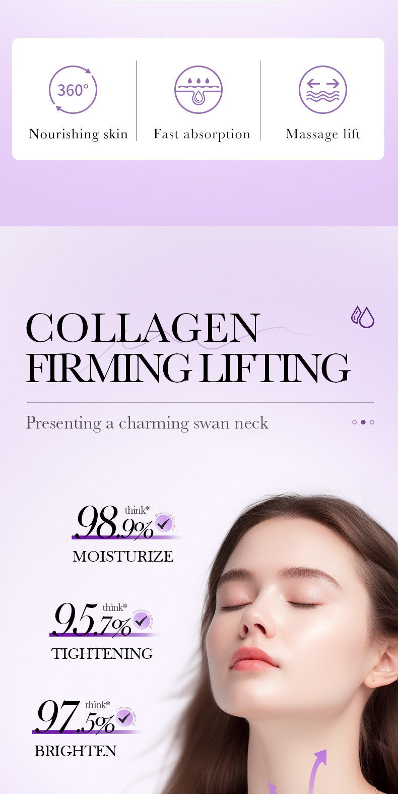 Collagen Firming and Lifting Neck Cream 110ml SADOER Rolling Neck Beauty Cream Skin Care Product