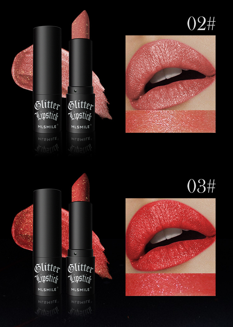 Exploded pearl lipstick matte non stick cup waterproof exploding lipstick color display European and American Halloween diamond lipstick view 9