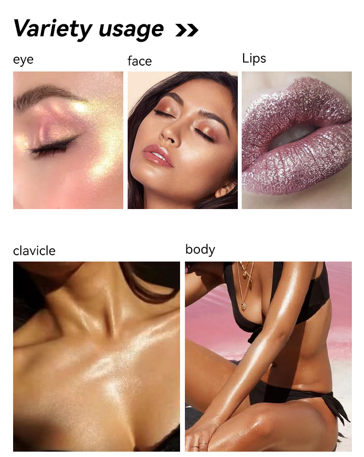 Highlighting diamond shimmer powder, highlighting cream, pearlescent shimmer powder, natural three-dimensional facial contouring, body brightening, body highlighting stick