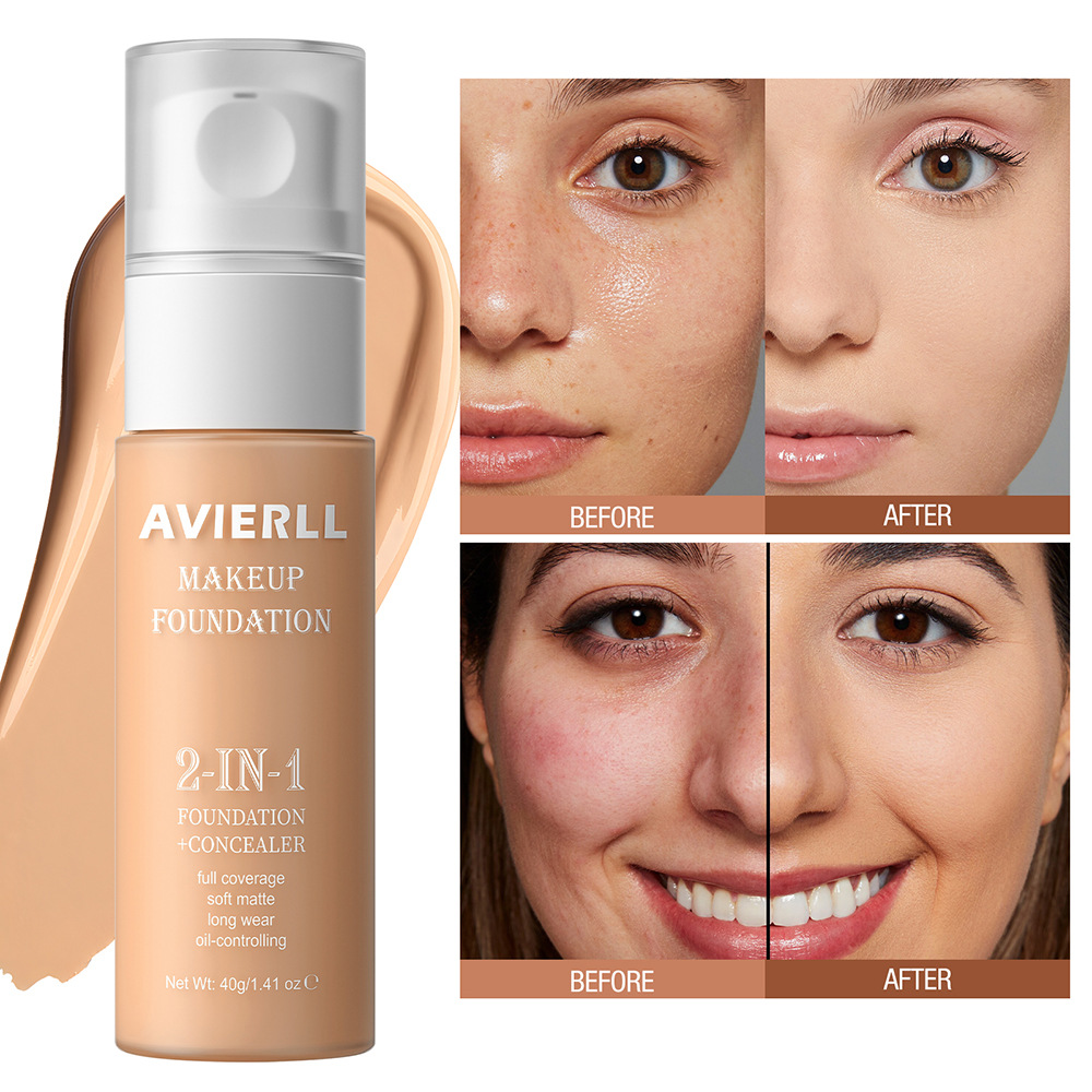 Moisturizing liquid foundation can keep makeup on for a long time, waterproof, easy to push off, oil control, concealer, foundation make-up view 9