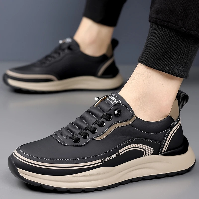 Baldur size 41-44 Men's thick soles shoes sports shoes students fashion sneakers walking black shoes Boys Athletic running shoes