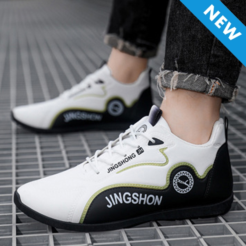 Baldur Large size 41-46 Men's casual PU artificial leather running shoes women's single shoes lovers shoes sneakers students athletic sports white shoes