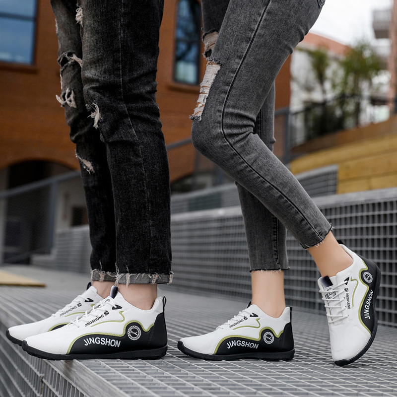 Baldur Large size 41-46 Men's casual PU artificial leather running shoes women's single shoes lovers shoes sneakers students athletic sports white shoes
