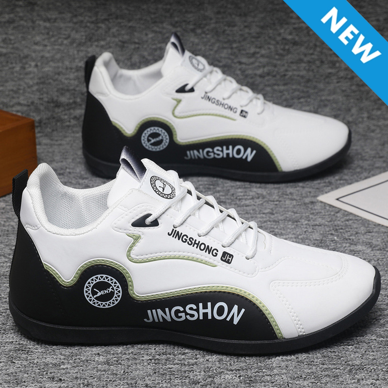 Baldur Large size 41-46 Men's casual PU artificial leather running shoes women's single shoes lovers shoes sneakers students athletic sports white shoes