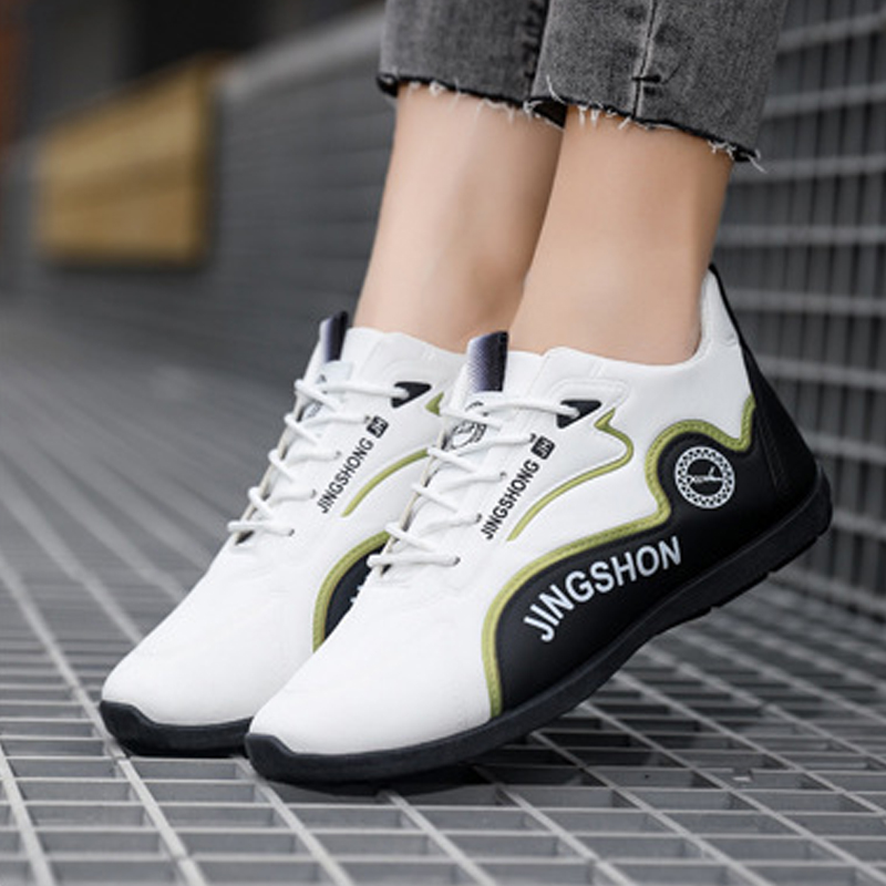 Baldur Large size 41-46 Men's casual PU artificial leather running shoes women's single shoes lovers shoes sneakers students athletic sports white shoes