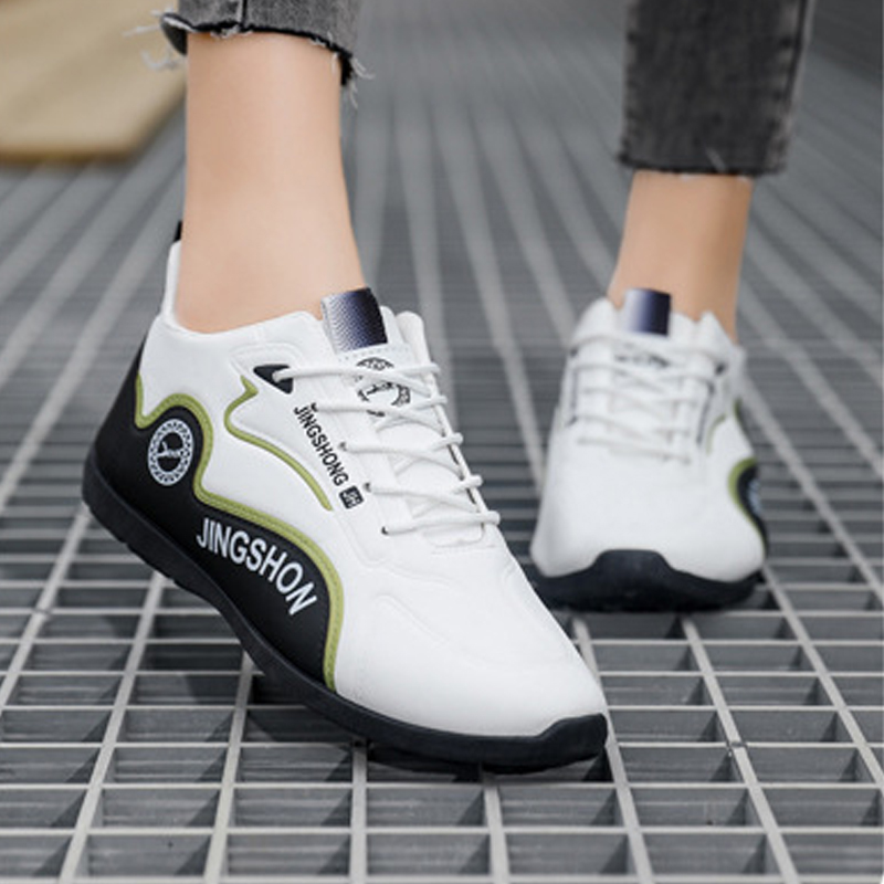 Baldur Large size 41-46 Men's casual PU artificial leather running shoes women's single shoes lovers shoes sneakers students athletic sports white shoes
