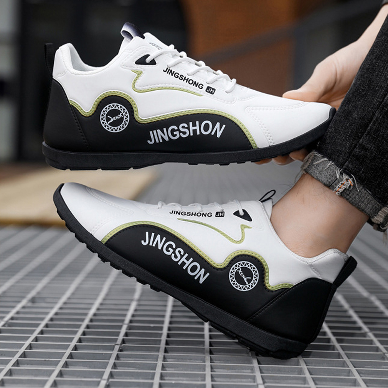 Baldur Large size 41-46 Men's casual PU artificial leather running shoes women's single shoes lovers shoes sneakers students athletic sports white shoes