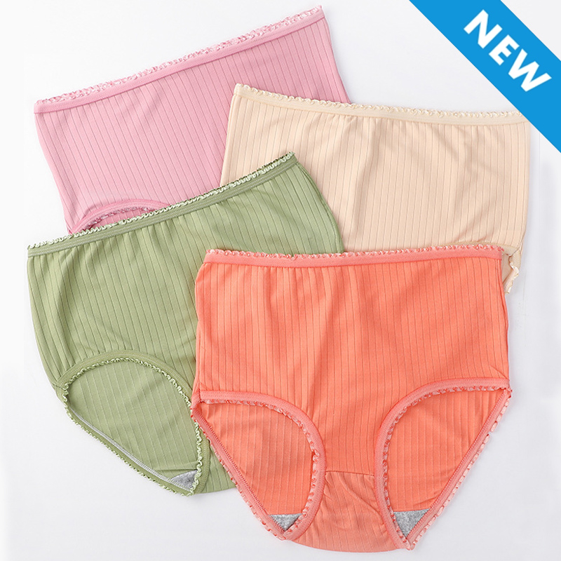 Baldur 5PC Large size L-2XL Women's panties girls high waist lingerie ladies belly tuck hip lift panties students briefs underwear