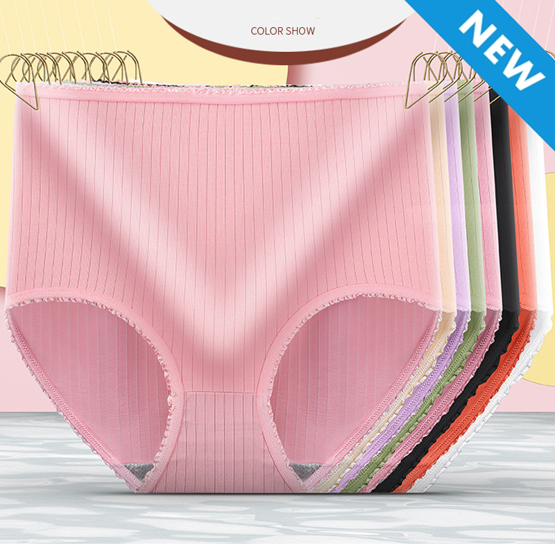 Baldur 5PC Large size L-2XL Women's panties girls high waist lingerie ladies belly tuck hip lift panties students briefs underwear