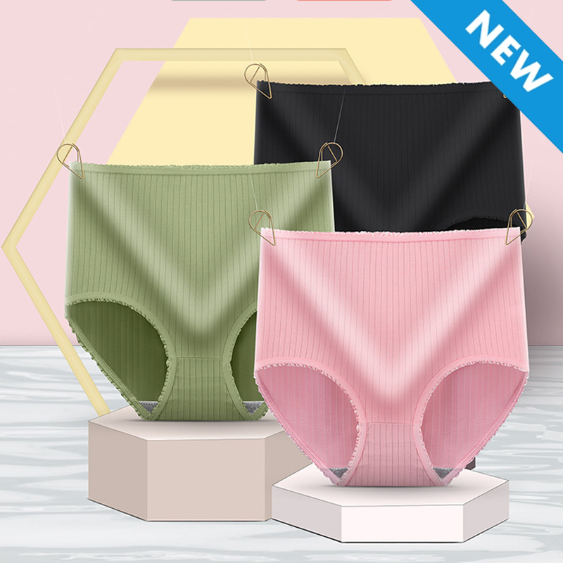 Baldur 5PC Large size L-2XL Women's panties girls high waist lingerie ladies belly tuck hip lift panties students briefs underwear