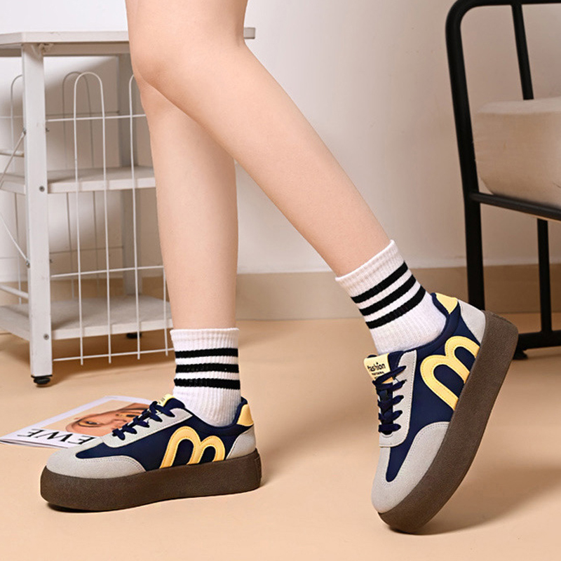 Baldur Size 37-40 women's thick soles shoes Girls Loafers ladies' sports shoes flats students running blue shoes