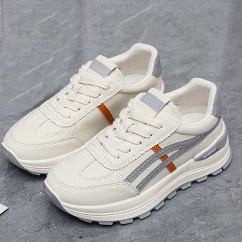 Baldur size 38-41 students white shoes women's PU artificial leather flat shoes ladies casual sports shoes running shoes girls athletic shoes