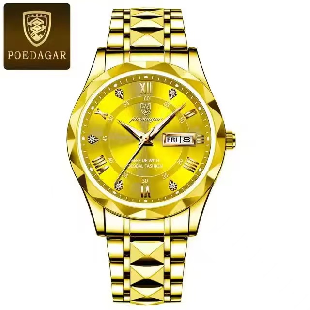 POEDAGAR 615 Luxury Men's Watch Business Top Brand Men's Watch Waterproof Luminous Date Week Quartz Men's Watch