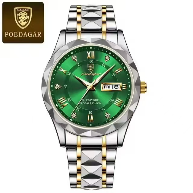 POEDAGAR 615 Luxury Men's Watch Business Top Brand Men's Watch Waterproof Luminous Date Week Quartz Men's Watch