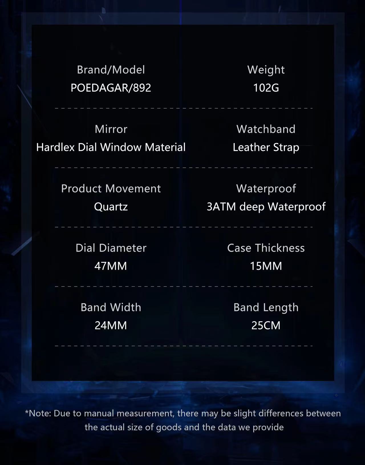 POEDAGAR 892 Wholesale Rose Gold and Black Watch Luminous Hands Waterproof Leather Band Date Display Watches for Men Reloj