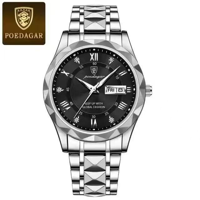 POEDAGAR 615 Luxury Men's Watch Business Top Brand Men's Watch Waterproof Luminous Date Week Quartz Men's Watch