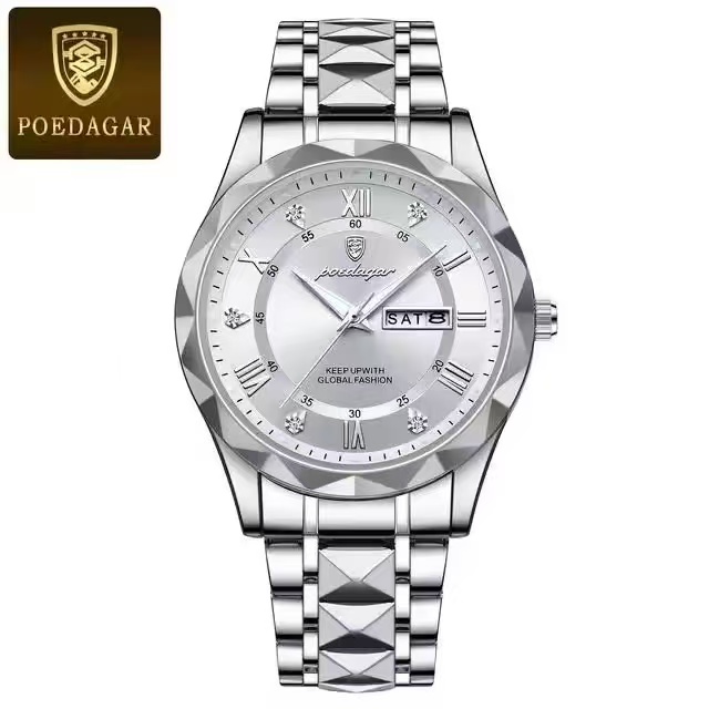 POEDAGAR 615 Luxury Men's Watch Business Top Brand Men's Watch Waterproof Luminous Date Week Quartz Men's Watch